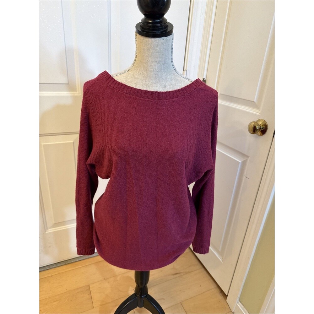 COMFY CASLON raspberry Pink Sweater Womens Size XS Oversized V Neck In Back